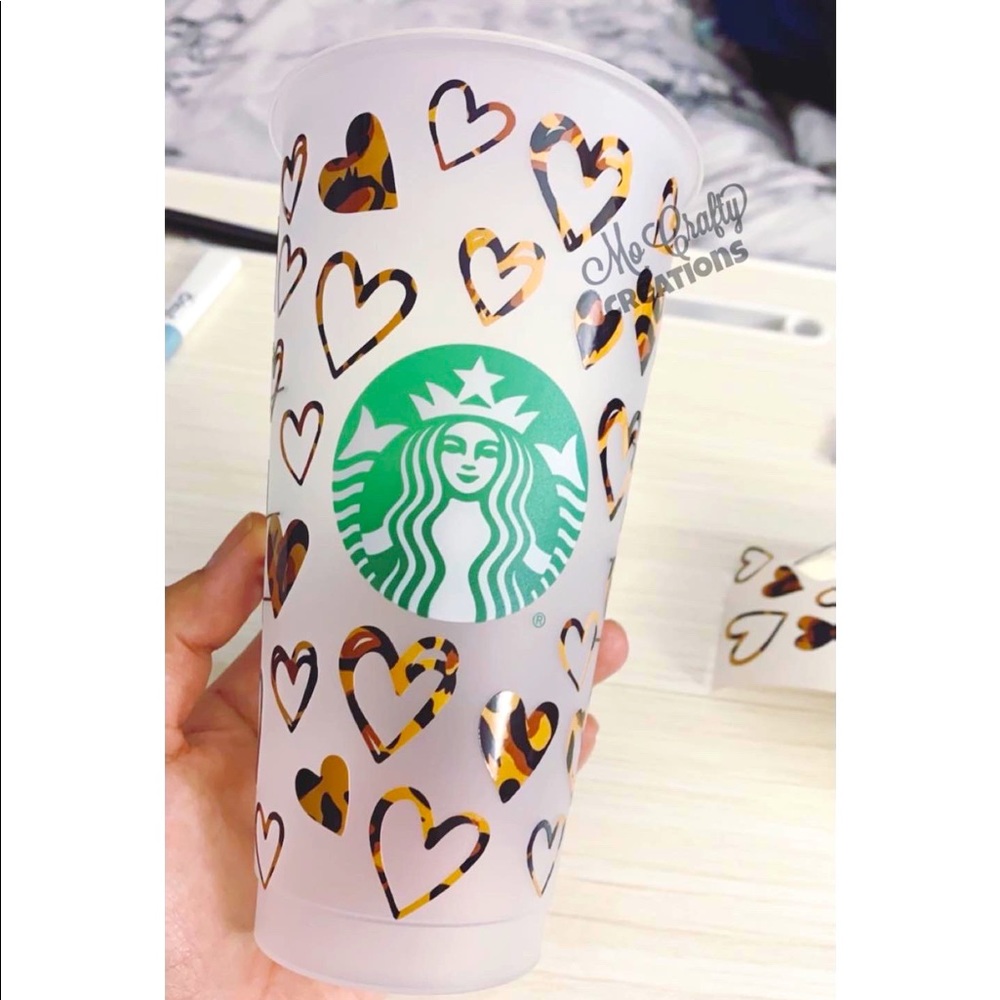 Full Wrap Heart Starbucks Cold Cup